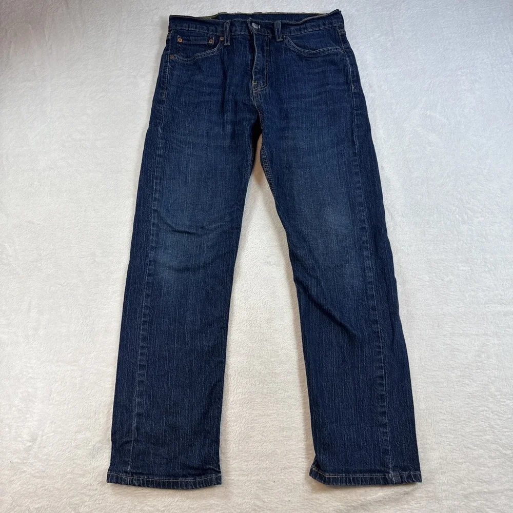 Levis 505 Jeans Mens 31x28 Blue Straight Dark Wash Denim Mid Rise Workwear‎